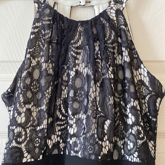 Sequin Hearts Black & Ivory Size 7 Juniors Mini Dress - Picture 2 of 11